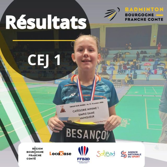 𝐑𝐄́𝐒𝐔𝐋𝐓𝐀𝐓𝐒 – 𝐂𝐈𝐑𝐂𝐔𝐈𝐓 𝐄́𝐋𝐈𝐓𝐄 𝐉𝐄𝐔𝐍𝐄 𝟏 (CEJ 𝟏)